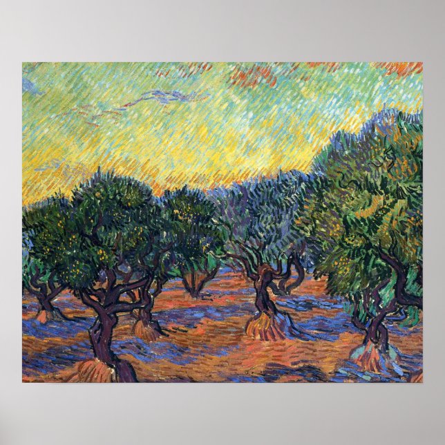 Vincent Van Gogh Olive Grove Impressionismus Art Poster (Vorne)