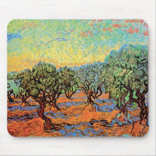 Vincent Van Gogh - Olive Grove mit Orange Sky Mousepad