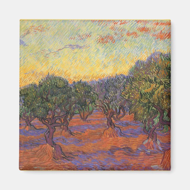 Vincent van Gogh - Olive Grove, Orange Sky Magnet (Vorne)