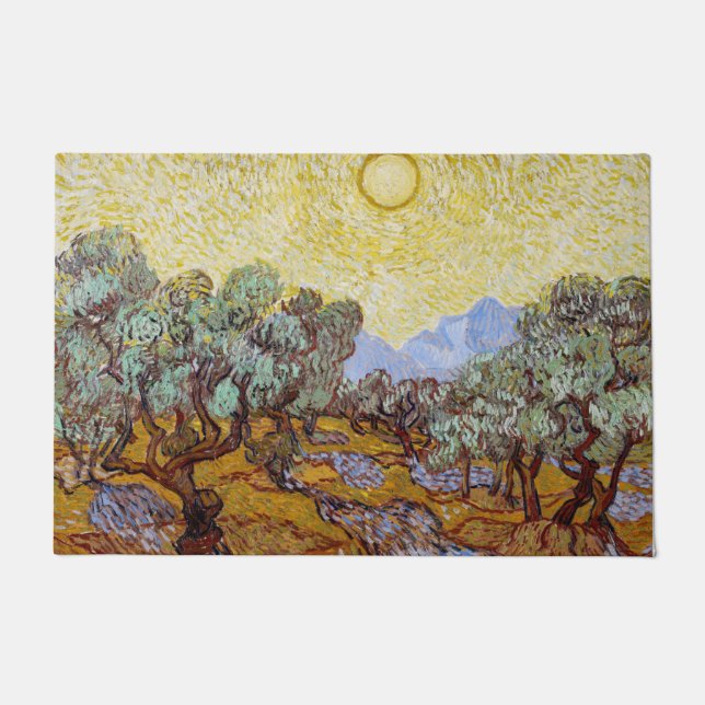 Vincent van Gogh - Olivenbäume, Gelber Himmel und  Fußmatte (Vorderseite)