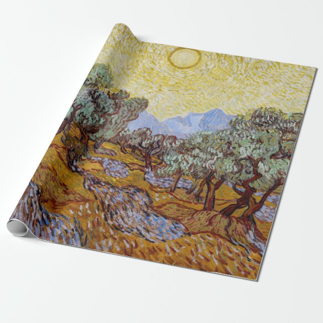 Vincent van Gogh - Olivenbäume, Gelber Himmel und  Geschenkpapier (Ungerollt)