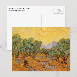 Vincent van Gogh - Olivenbäume, Gelber Himmel und  Postkarte