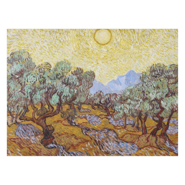 Vincent van Gogh - Olivenbäume, Gelber Himmel und  Tischdecke (Vorderseite (Horizontal))