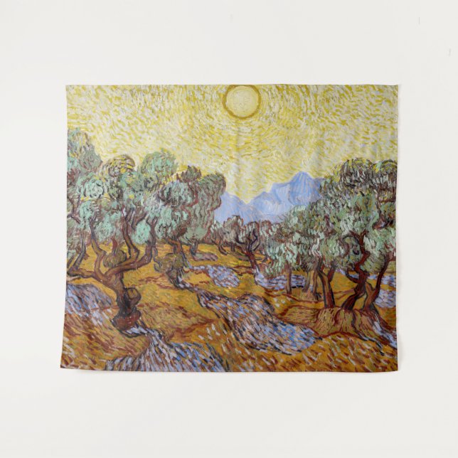Vincent van Gogh - Olivenbäume, Gelber Himmel und  Wandteppich (Vorderseite (Horizontal))