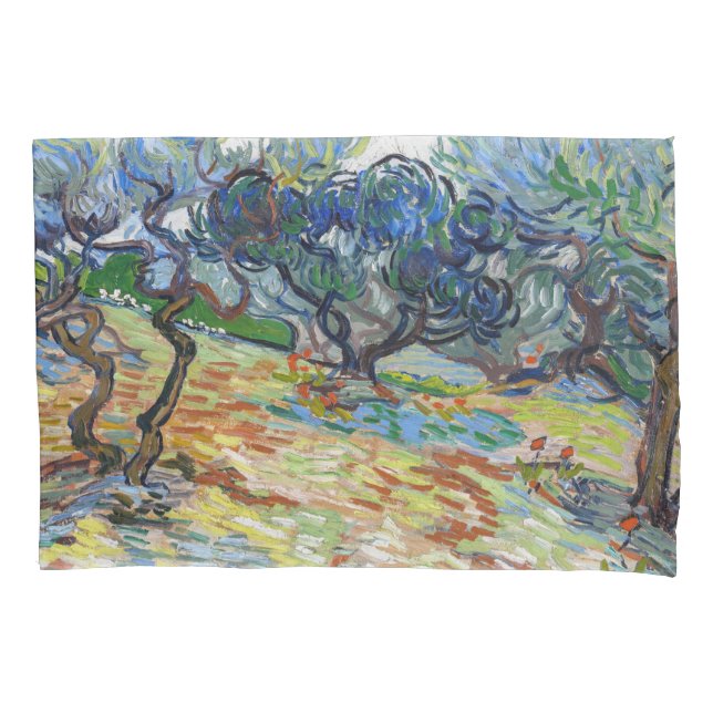 Vincent van Gogh - Olivenbäume: Hellblauer Himmel Kissenbezug (Vorderseite)