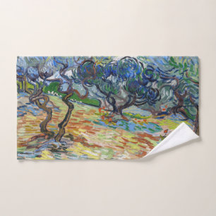 Vincent van Gogh - Olivenbäume: Helles blaues Himm Badhandtuch Set