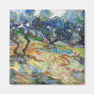 Vincent van Gogh - Olivenbäume: Helles blaues Himm Magnet