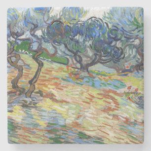 Vincent van Gogh - Olivenbäume: Helles blaues Himm Steinuntersetzer