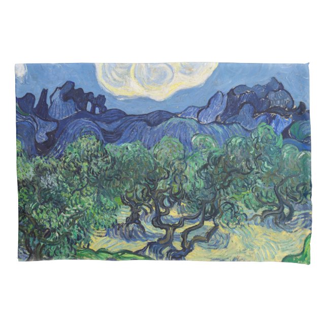 Vincent van Gogh - Olivenbäume mit den Alpen Kissenbezug (Vorderseite)