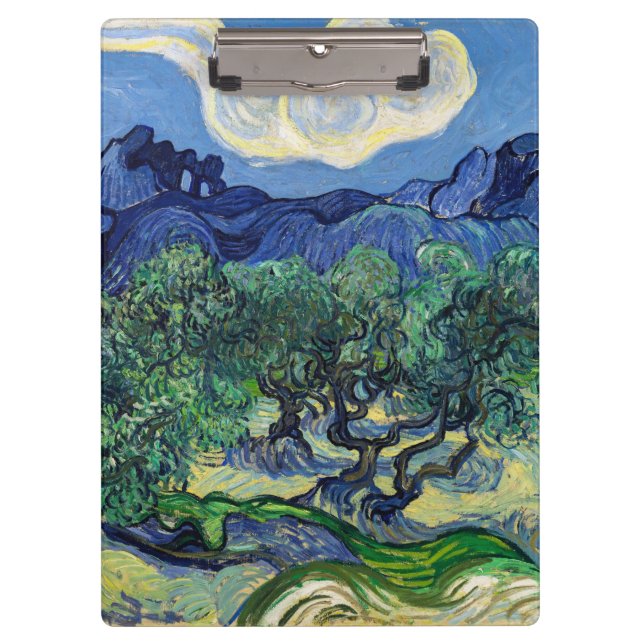 Vincent van Gogh - Olivenbäume mit den Alpen Klemmbrett (Vorderseite)