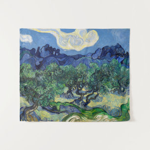 Vincent van Gogh - Olivenbäume mit den Alpen Wandteppich