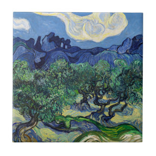 Vincent van Gogh - Olivenbäume mit den Alpilles Fliese
