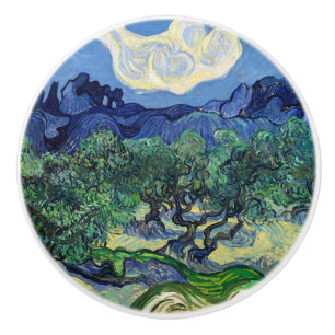 Vincent van Gogh - Olivenbäume mit den Alpilles  Keramikknauf