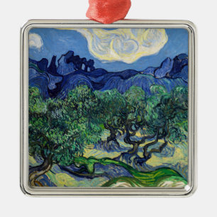 Vincent van Gogh - Olivenbäume mit den Alpilles Ornament Aus Metall