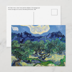 Vincent van Gogh - Olivenbäume mit den Alpilles Postkarte
