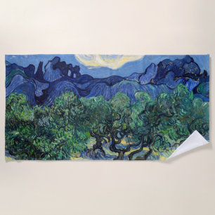 Vincent van Gogh - Olivenbäume mit den Alpilles Strandtuch