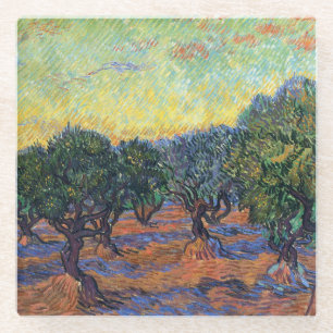 Vincent Van Gogh Olivenhain Impressionismus Kunst Glasuntersetzer