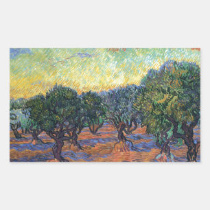 Vincent Van Gogh Olivenhain Impressionismus Kunst Rechteckiger Aufkleber