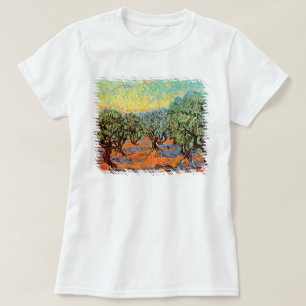 Vincent Van Gogh - Olivenhain mit orangem Himmel T-Shirt