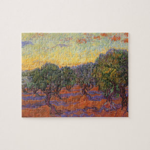 Vincent van Gogh - Olivenhain, orangefarbener Himm