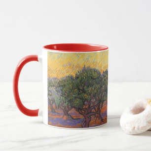 Vincent van Gogh - Olivenhain, orangener Himmel Tasse