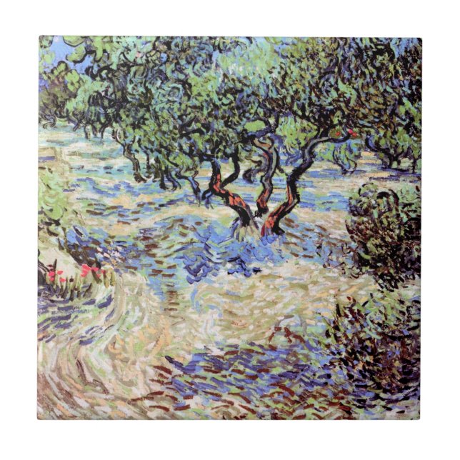 Vincent Van Gogh - Olivenweg Fliese (Vorderseite)