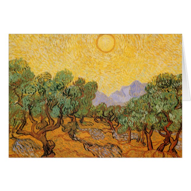 Vincent van Gogh - Oliviers, Ciel Jaune et Soleil (Devant horizontal)