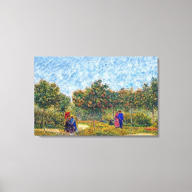 Vincent Van Gogh - Paare im Park Leinwanddruck (Vorderseite)