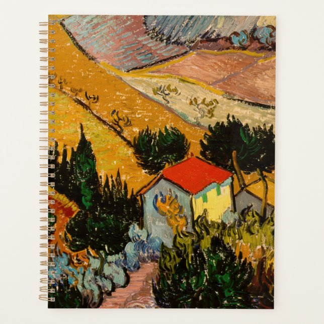 Vincent van Gogh - Paysage, Maison et Plowman (Devant)