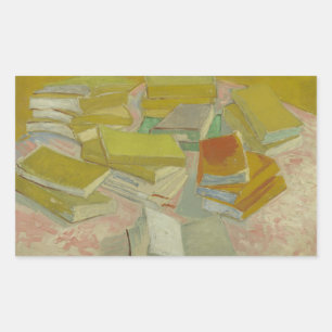 Vincent van Gogh - Piles französischer Romane Rechteckiger Aufkleber