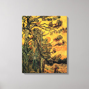 Vincent Van Gogh - Pine Trees Against a Red Sky Leinwanddruck