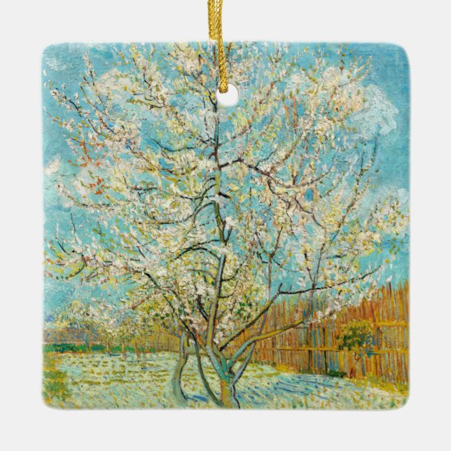 Vincent van Gogh - Pink Peach Tree in Blossom Keramikornament (Vorderseite)