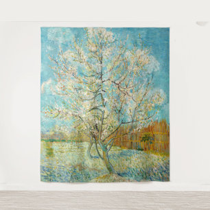 Vincent van Gogh - Pink Peach Tree in Blossom Wandteppich