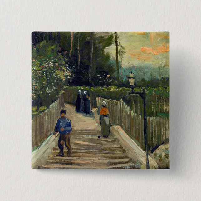 Vincent van Gogh - Piste in Montmartre Button (Vorderseite)