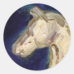 Vincent Van Gogh - Plaster Statuette eines Pferdes Runder Aufkleber