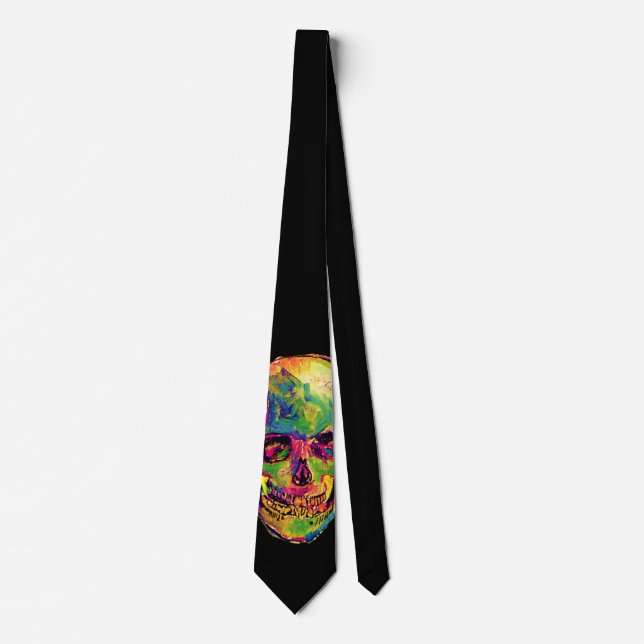 Vincent Van Gogh - Pop Art Halloween Skull Krawatte (Vorderseite)