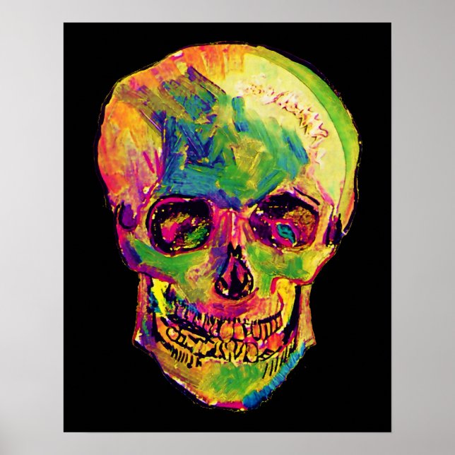 Vincent Van Gogh - Pop Art Halloween Skull Poster (Vorne)