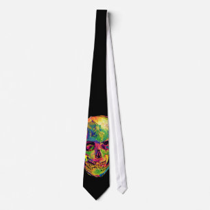 Vincent Van Gogh - Pop Art Halloween Totenkopf Krawatte