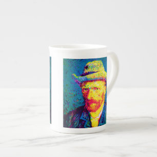 Vincent Van Gogh - Pop Art Self Portrait with Hat Prozellantasse