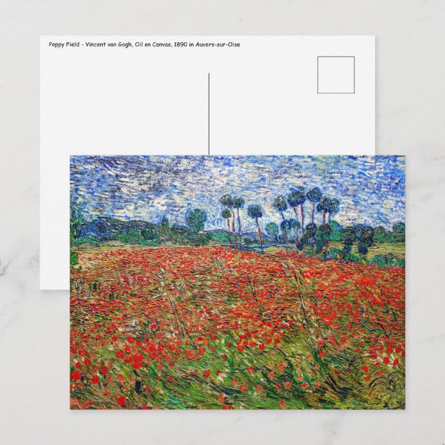 Vincent van Gogh - Poppy Field Postkarte (Vorne/Hinten)