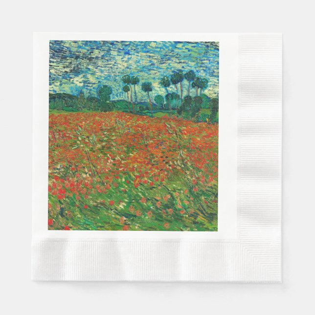 Vincent Van Gogh Poppy Field Vintag Art Serviette (Vorderseite)
