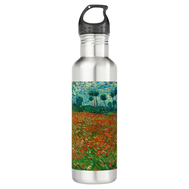Vincent Van Gogh Poppy Field Vintag Art Trinkflasche (Vorderseite)