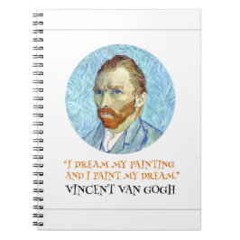 Vincent Van Gogh Portrait mit Zitat Notizblock