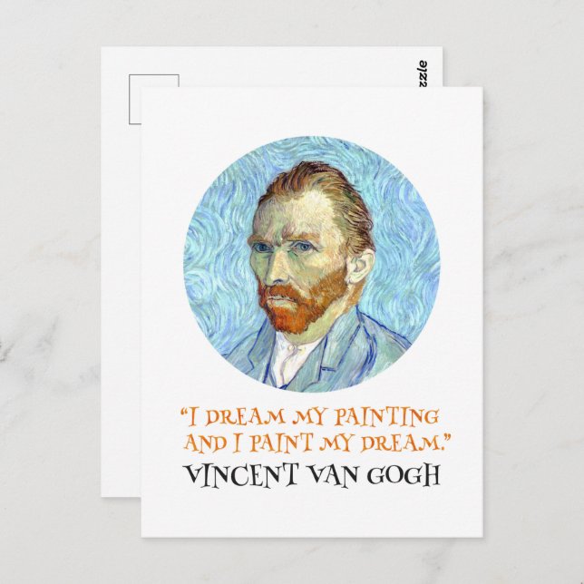 Vincent Van Gogh Portrait mit Zitat Postkarte (Vorne/Hinten)