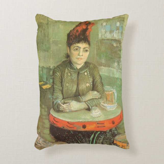 Vincent van Gogh - Portrait von Agostina Segatori Dekokissen (Vorderseite(Vertikal))
