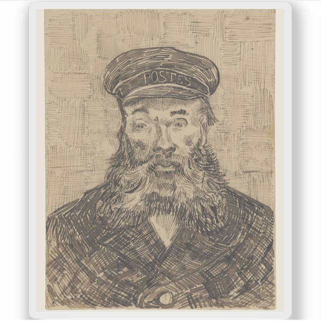 Vincent van Gogh - Portrait von Joseph Roulin Aufkleber (Vorderseite)
