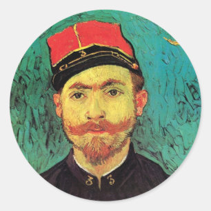 Vincent Van Gogh - Porträt von Milliet - Kunstwerk Runder Aufkleber