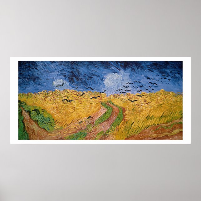Vincent van Gogh | Radfeld mit Krähen, 1890 Poster (Vorne)