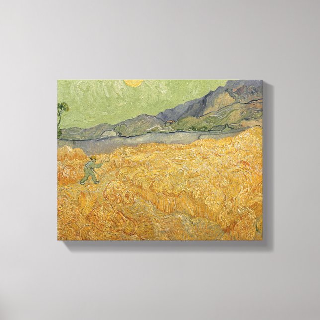 Vincent van Gogh | Radfeld mit Sensenmann, 1889 Leinwanddruck (Vorderseite)