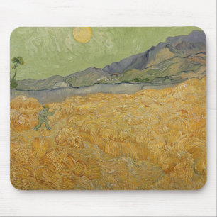 Vincent van Gogh  Radfeld mit Sensenmann, 1889 Mousepad